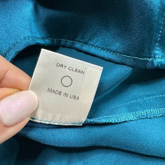 Inclan Studio 100% Silk Teal Blue Tunic‎ Top M - Picture 8 of 9
